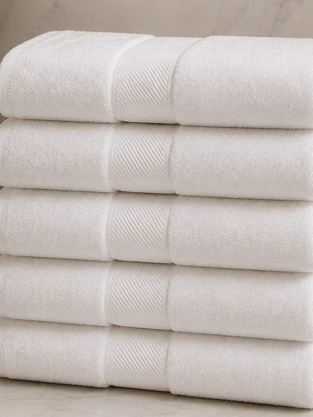 Plush White Bath Towels - Soft Absorbent Luxury